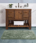 Bathroom vanity with wooden cabinet featuring Antique Brass Zinc Alloy Cabinet Pulls 3 Inch Hole Center 76mm Solid Drawer Handles.