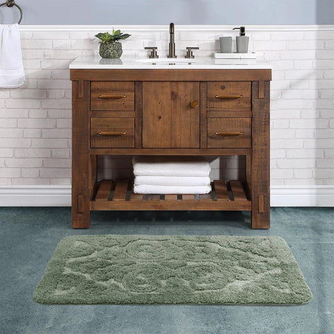 Bathroom vanity with wooden cabinet featuring Antique Brass Zinc Alloy Cabinet Pulls 3 Inch Hole Center 76mm Solid Drawer Handles.