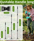 2 In 1 Weed Remover Tool With Long Handle, Vertical Adjustable Weeder, Garden Hoe And Weeding Rake Combo for outdoor use