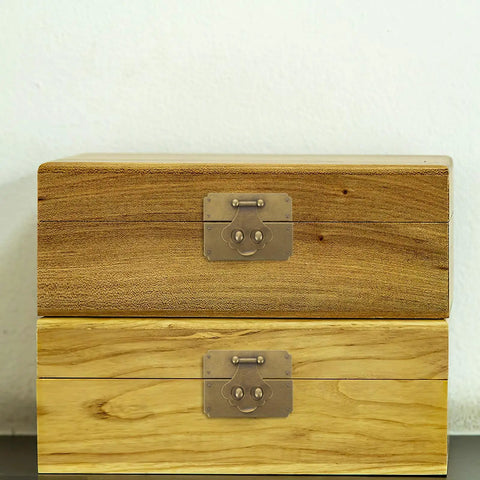 Wooden box with Vintage Brass Hasp Latch Buckle With Antique Finish, Dope Retro Vibe For Jewelry Boxes And DIY Projects.