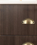 Gold finish cup pull on dark wood drawer, Ten Piece Set Antique Style Iron Cabinet Handles Cup Pulls 81 By 35 Millimeter Rustic Drawer Pulls Hardware For Kitchen Cabinets And Furniture Replacement With Old School Charm.