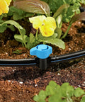 12 Pack Half Inch Drip Irrigation Shut Off Valves Inline Ball Valve for One Half Inch Tubing in garden setting