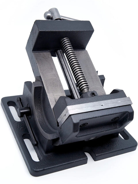 4 Inch Angle Drill Press Vise With 0 To 90 Degree Tilting Beefy Heavy Duty Cast Iron Build Powder Coated Black Finish Secure Clamping