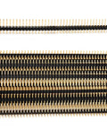 40 Pin Pin Header Strip 10 Pieces Gold Plated 2.54mm Pitch Straight Single Row Breakaway Headers For Arduino GPIO DIY Projects PCB Breadboard Friendly Connector Pins, shown in a spread-out arrangement to display details of the gold plating and pin alignment.