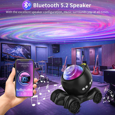 Galaxy Projector 5 In 1 Nebula Aurora Light With Built In Bluetooth Speaker White Noise Night Light in music room