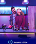 LED Light Strip Kit 200ft Ultra Long RGB 5050 Color Changing Lights With Music Sync in romantic home kitchen setting