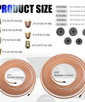 Copper Plated Brake Line Kit 25 Ft Set With 3/16 And 1/4 In Brake Lines Inverted Fittings Flare Tool Kit for Auto Repair