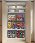 Stackable Open Front Storage Bins For Kitchen And Pantry Organization Clear Pantry Organizer Bins Medium Set Of Four Easy Grab Bins For Fridge Cabinets And Shelves