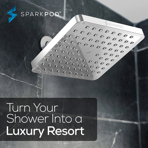 High Pressure Rain Shower Head Upgrade to Boost Your Shower Game, Easy Tool Free Install, Adjustable 8 Inch Square Chrome Rainfall Head