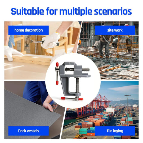 Heavy Duty Cast Iron Bench Vise With 360 Swivel Base Rock Solid Grip For Compact Desk Workholding In Garage Shop DIY Crafts Jewelry Making and Soldering Jobs suitable for home decoration, site work, dock vessels, and tile laying.