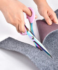 Heavy Duty 9 Inch Titanium Coated Fabric Scissors, All Purpose Sewing Shears For Cutting Fabric Leather Clothes And More, Stainless Steel Professional Tailor Scissors For Home Crafting, Pink cutting fabric