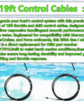 Beefed-Up Heavy Duty 19 Foot Boat Throttle And Shift Cable Set For 600A Gen I Remote Systems in water environment display