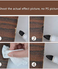 Steps using 17 Piece Quick Fix Furniture Repair Kit With 8 Touch Up Markers And 8 Wax Sticks Plus Sharpener For Wood Scratches