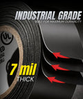 Heavy Duty Wide Electrical Tape For Pros And DIYers 7 Mil Thick Black Vinyl Tape Industrial Grade Waterproof And Flame Retardant