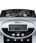 Heavy Duty One Row Electric Coin Counter Sorter With Patented Anti Jam Design And Clear Digital Panel showing coins collected.