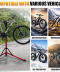 Heavy Duty Bike Repair Stand With 360 Degree Clamp Portable Aluminum Work Stand Supports Up To 110 Lbs Tool Tray for Various Bikes