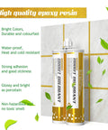 Epoxy Grout Glittering Gold Dual Tubes Waterproof Tile Grout 19oz 400ml For Shower Bathroom Wet Room And Kitchen No Mixer Needed Easy Application Long Lasting Color That Will Not Discolor shown with tiled background