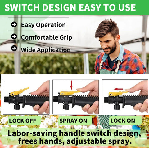 Handle switch design for Universal Stainless Steel Sprayer Wand With Shut Off Valve 29 Inch Garden Watering And Car Wash Kit.