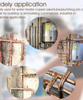 Zero Lead Copper Press Fittings One Half Inch Copper Coupling With Stop Five Eighths Inch Outer Diameter Twelve Pack PxP installed in plumbing system