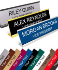 Custom Name Plate for Desk or Door With 14 Color Options 2 by 8 Inches Easy to Personalize Includes Desk or Wall Mount Ideal Office Sign