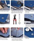 Step-by-step guide to using All In One Belt Hole Punch Tool Kit With Multiple Size Grommet Eyelets for belts, straps, and fabric projects.