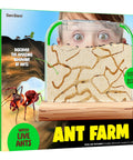 Box showing Ant Farm Kit For Kids And Curious Learners Complete Colony Setup With Sand Habitat And Living Ants Voucher Included