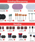SHALL 508-Piece Rotary Tool Accessories Kit with carrying case; grinding/sharpening wheels, grinding stones and sanding bands