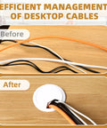 Desk Grommet Set 2 Inch White ABS Plastic Hole Covers For Cables Includes 10 Pieces And A 2 Inch Hole Saw managing desk wires