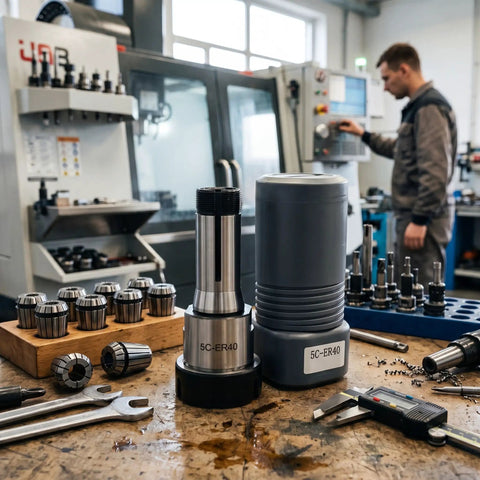 5C Collet Chuck Holder For Deep Milling, Built Tough With Precision Ground Hardened Steel, Extended Shank CNC Lathe Tool Holder