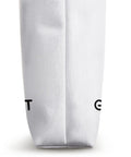 Side view of Industrial Conveyor Belt Tote Bag With Dope Urban Vibe And Durable Canvas For Everyday Carry, white color.