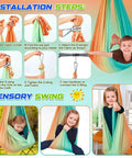 Installation steps for sensory swing stand frame with pod chair and swing set heavy duty metal frame indoor outdoor use