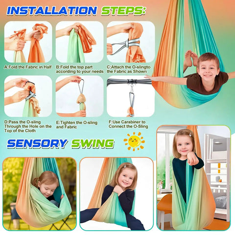 Installation steps for sensory swing stand frame with pod chair and swing set heavy duty metal frame indoor outdoor use