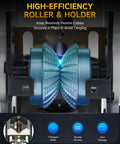 Close-up of manual wire stripper machine roller holder, highlighting V-shaped roller and nonslip grooves for securing cables.