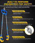 Heavy Duty Chain Drum Lifter Handles 2200 Lbs Vertical Barrel Clamp with U-shackle and G80 chains for secure lifting.