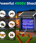 Solar Bug Zapper For Outdoor Use, Waterproof Mosquito Fly Killer With 4500V Grid, Solar Powered Backyard Defender on table