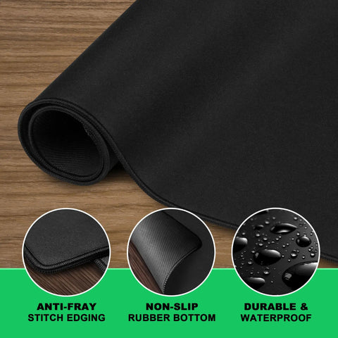 Close-up of Huge 46 By 17 Inch XXL Thick Gaming Mouse Pad For Gamers Extra Large Extended Desk Mat with smooth and non-slip base.