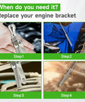 Go-To Flexible Stainless Oil Dipstick Replacement For LS Engines showing installation steps 1 to 4 with detailed views.