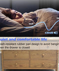 Premium Rubber Drawer Slide Bumpers For Furniture With Silent Soft Close Cushioning on a dresser preventing loud slams.