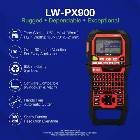 Hella Heavy Duty Label Maker And Portable Tape Printer For Asset Tagging Cable Wire Marking Barcode Printing Safety Identification And Electrician Shops Includes Premium Adhesive Rolls, showing product features and design.