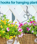 Heavy Duty 3.5 Inch S Hooks Set of 24 Black Metal S Shaped Hooks for Hanging Plants on lattice structure