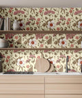 Peel And Stick Multicolor Peony Daisy Wallpaper Removable Self Adhesive Wall Mural for Living Room or Accent Wall in kitchen