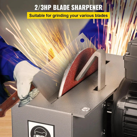 Rock Solid 500W Bench Grinder With 7 Inch Wheel For Sharpening Lawnmower Blades Knives And Scissors Adjustable Angle Rotary Table Sander in use