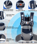 Hydration Backpack With 3L Bladder 18L Leakproof Daypack adjustable straps, breathable back cushioning, and ergonomic features