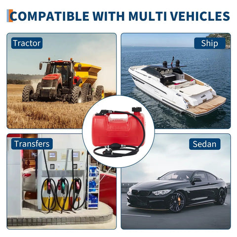 3 Gallon Marine Portable Gas Tank for Outboard Boats With Line I Shaped Handle Easy to Carry Transfer Tank in multi-vehicle use