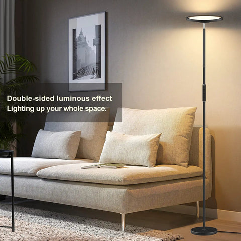 Living room with Floor Lamp For Living Room With Dimmable Stepless Color Temperature RGBW Dope Color Changing Torchiere 2700K-6500K