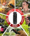 27 In 1 Multitool With Needle Nose Pliers, Screwdrivers, Fire Starter And Self Locking EDC Gear being demonstrated in different actions.