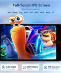 Jam Packed 80GB MP3 Player With Bluetooth And WiFi, 4.0 Inch Screen displaying animated characters on screen.