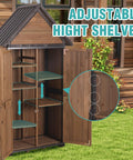 Sturdy Outdoor Storage Shed With Metal Frame And Adjustable Shelves Large Capacity Tool Cabinet For Backyard Garden Patio Lawn