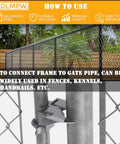 Butterfly Gate Latch For 1-3-8 Inch Gate Frame And 2-3-8 Inch Post, galvanized steel hardware shown installed on a fence.
