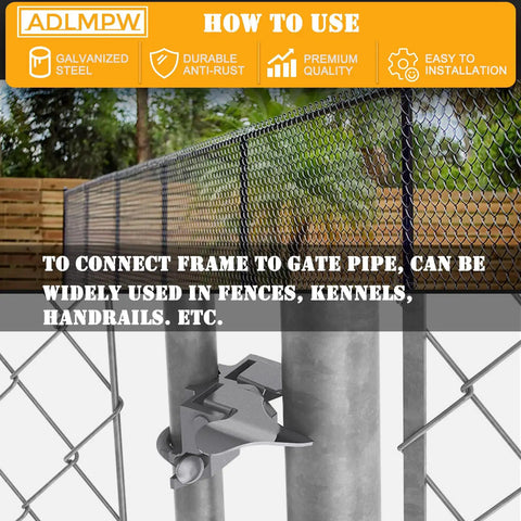 Butterfly Gate Latch For 1-3-8 Inch Gate Frame And 2-3-8 Inch Post, galvanized steel hardware shown installed on a fence.